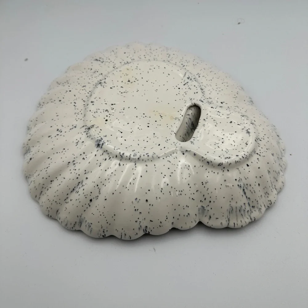 Speckled Appetizer Serving Platter White Gray Condiment Relish‎ Divided Dish